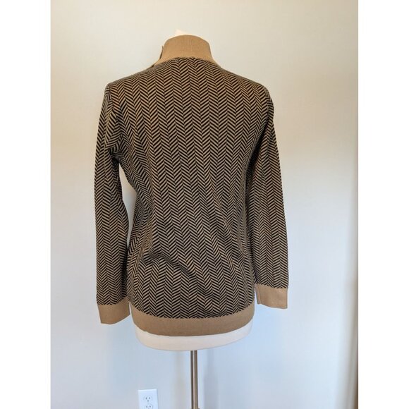 Chevron Pattern Calvin Klein Womens Sweater Button Neck M Old Money - Picture 3 of 5